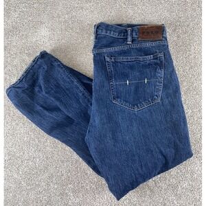 Polo Ralph Lauren Hampton Straight Mens Jeans 40x30 Brown Patch Preppy Work Read